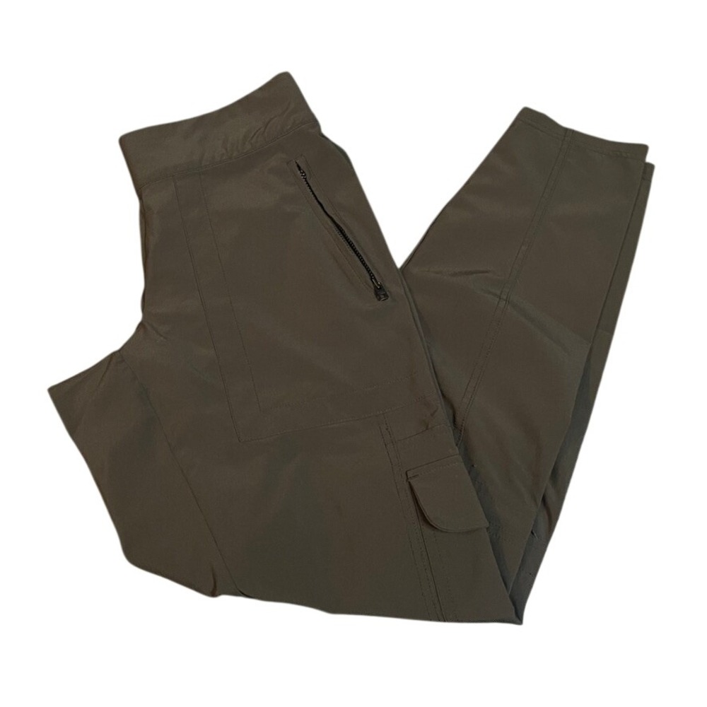 Athleta Chelsea Lined Cargo Pant 0 XS Charcoal Grey Zip Pockets Elastic Waist
